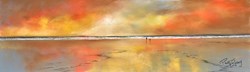 Glowing Shore by Philip Gray - Original Drawing on Paper sized 24x7 inches. Available from Whitewall Galleries